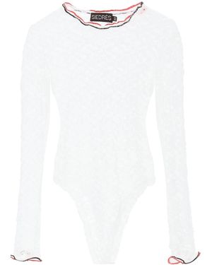 Siedres 'Dixie' Stretch Lace Bodysuit - White