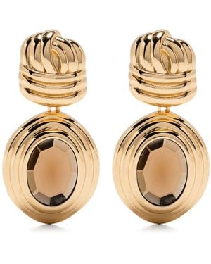 Self-Portrait Knot Tiered Amber Earrings - Metallic