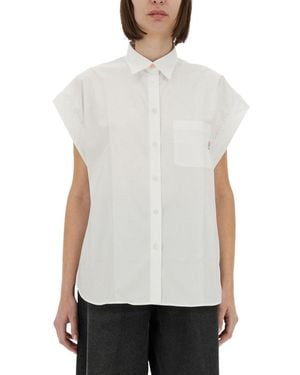 Paul Smith Cotton Shirt With Short Rolled Sleeves - White