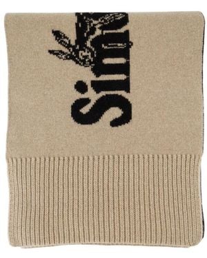 Simone Rocha Perlen -Logo -Schal Wool Beige - Braun