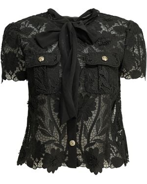 Self-Portrait Lace Blouse - Black