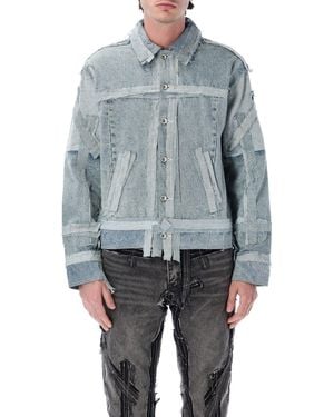 Who Decides War Distressed Trucker Jacket - Blue