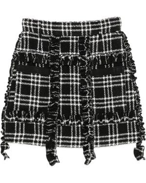 ALESSANDRO ENRIQUEZ Checked Short Skirt - Black