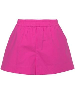 P.A.R.O.S.H. Elasticated-Waist Cotton Shorts - Pink
