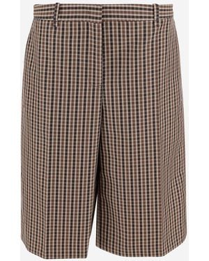 Jil Sander Wolle kariertes Muster Kurzhose - Rot