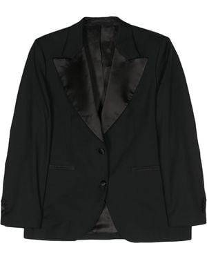 Officine Generale Raya Jkt Itl Wo Wm Satin Col Clothing - Black