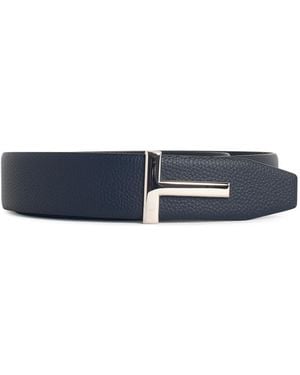 Tom Ford "T Icon" Marineblauer Lear-Gürtel