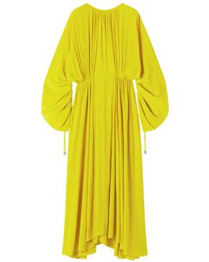 Lanvin Crew-Neck Midi Dress With Draped Detail - Yellow