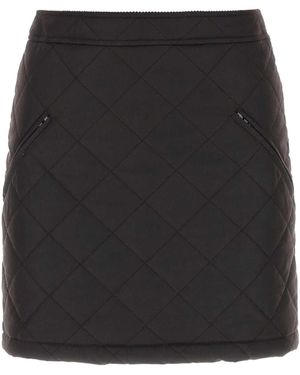Burberry Dark Brow Cotton Mini Skirt - Black