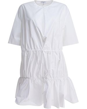 Alaïa Dress With Drawstring Ties - White
