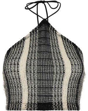 Missoni Embroidered Mesh Top - Black