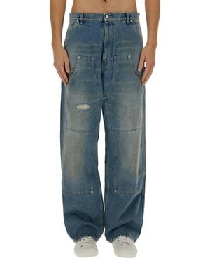 Moschino Relaxed High-Waist Wide-Leg Jeans - Blue