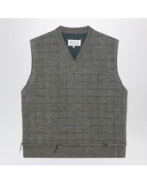Maison Margiela Military Checked Gilet - Gray