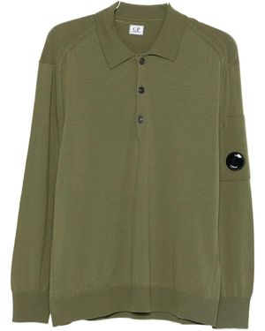 C.P. Company Knitwear Polo Collar - Green