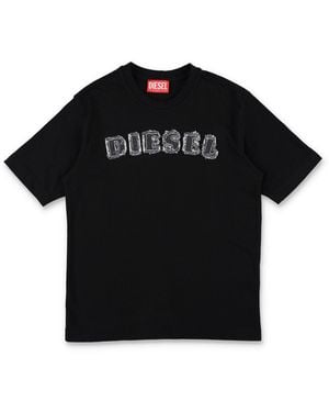 DIESEL Boys' 100% Cotton T-Shirt - Black