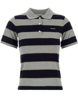 Miu Miu Embroidered Cotton Polo Shirt - Black