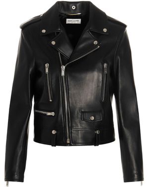 Saint Laurent Lederen Jas - Zwart