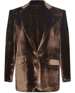 Etro Jacke aus Seidenmisch -Samt. - Braun