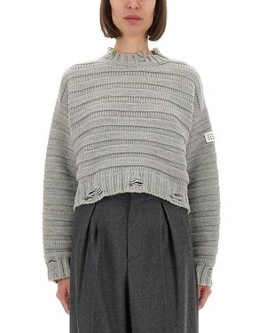MM6 by Maison Margiela Wolle Pullover - Grau