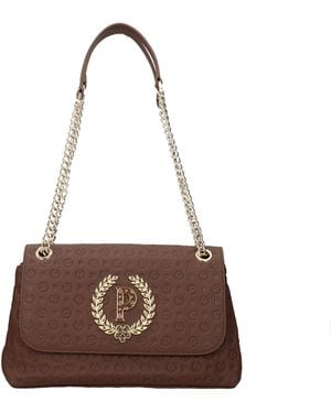 Pollini Damens Umhängetaschen Braunes Leder/Erde