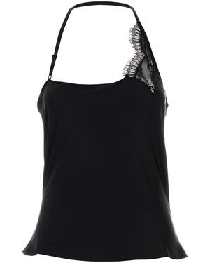Courreges Stretch Satin Top - Black