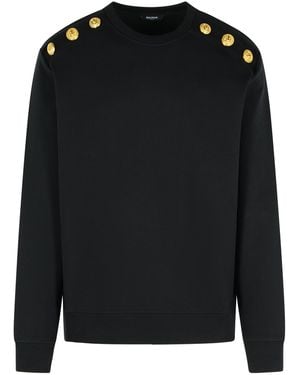 Balmain Cotton Sweatshirt - Black