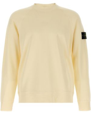 Stone Island Logo Abzeichen Sweatshirt - Natur