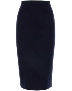 Bottega Veneta Midnight Cashmere Blend Skirt - Blue