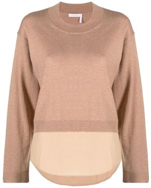 See By Chloé Siehe von Chloe See von Chloe Cotton und Wollpullover - Natur