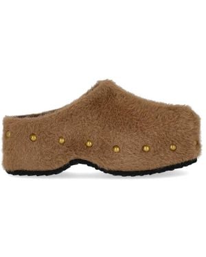 MISS OLIVIA Carola Mohair Clog - Brown