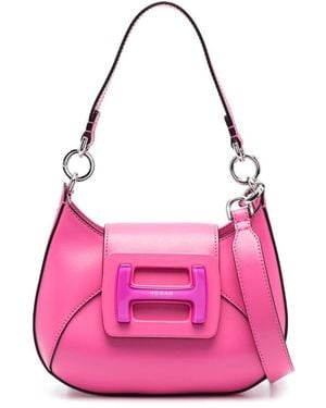 Hogan H-Bag Mini Hobo Leather Shoulder Bag - Pink