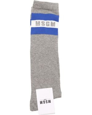 MSGM Lange Socken Unisex Grigio Melange/Grey Me - Blau