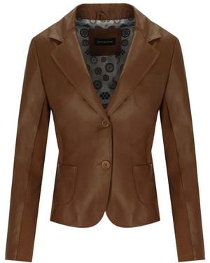 Myskin Basic Single Breasted Blazer - Brown
