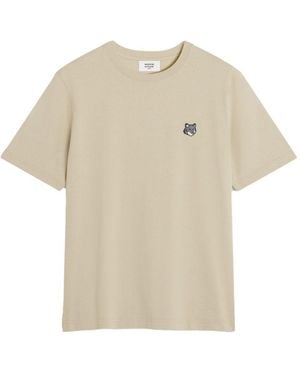 Maison Kitsuné T-Shirt mit Fuchskopf - Natur