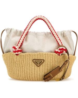 Prada Raffia Small Handbag - Pink
