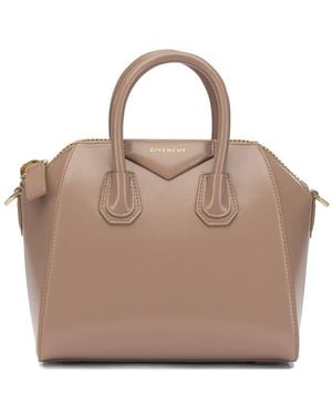 Givenchy Antigonia Calf Leather Cotton Polyester Handbag - Natural