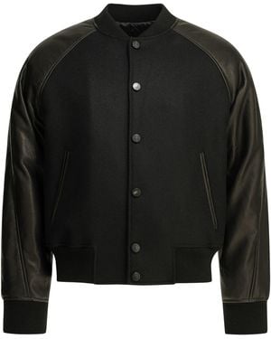 Givenchy Wool Bomber Jacket With Reverse Logo - Black