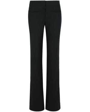 Courreges Tailored Wool Blend Trousers With Adjustable Hem - Black