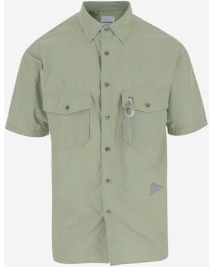 and wander En Wandel Katoenen Blend Shirt Met Snap Hook - Groen
