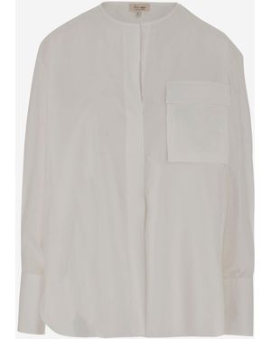 HER SHIRT HER DRESS Ihr Hemd -Hemd -Hemd mit langem Ärmel - Weiß