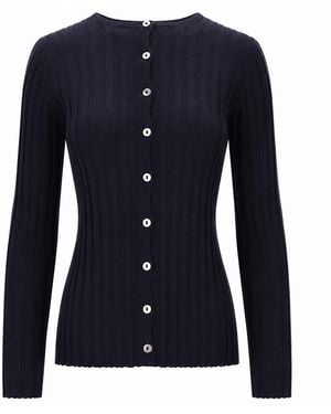LA ROSE Cardigan Cachemire+Seta - Bleu