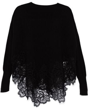 Ermanno Scervino Pullover Mit Spitzenbesatz - Schwarz