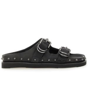 Ash Calf Leather "Urus" Sandals - Black
