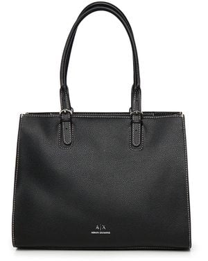 ARMANI EXCHANGE Black Double Handle Sac - Noir