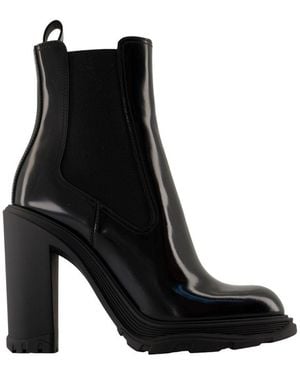 McQueen Leather Boots - Black
