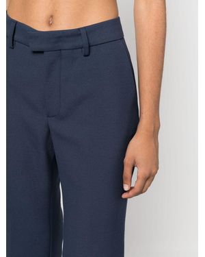 Closed Wide-Leg Cropped Pants - Blue