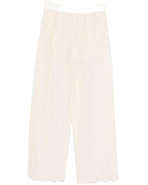 Ermanno Scervino Embroidered Wide-Leg Trousers - White