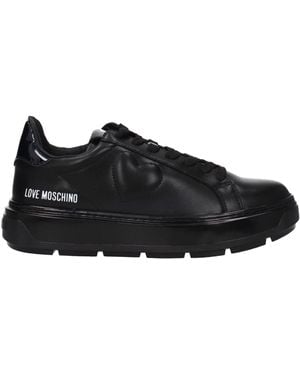 Love Moschino Trainers Donna Pelle Nero - Black