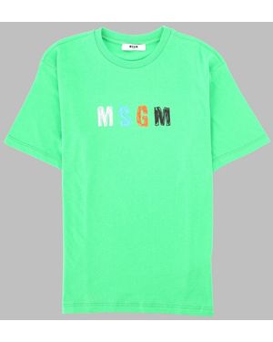 MSGM Jersey T-Shirt Boy - Green