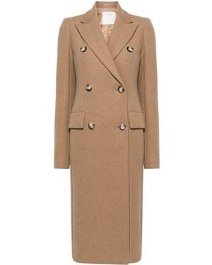 Sportmax Wolle Doppelbrustmantel - Natur